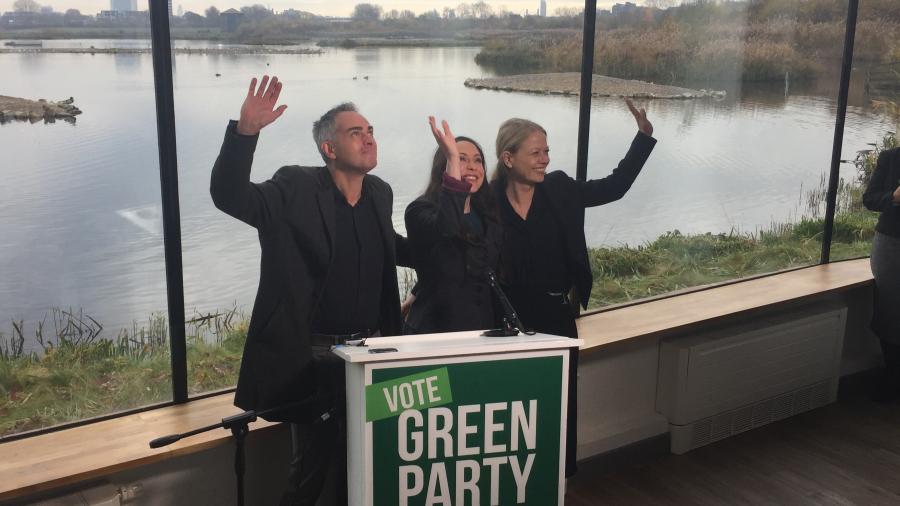 Jonathan Bartley, Sian Berry, Amelia Womack