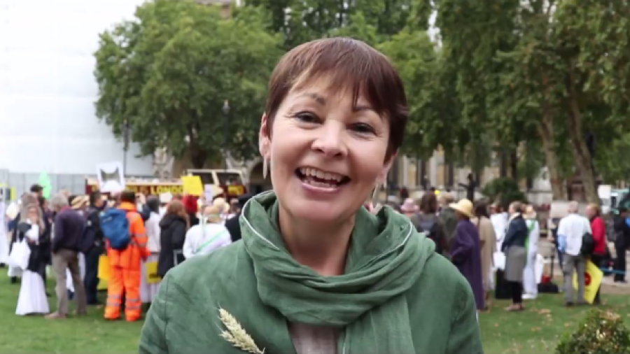 Caroline at anti-fracking demonstration